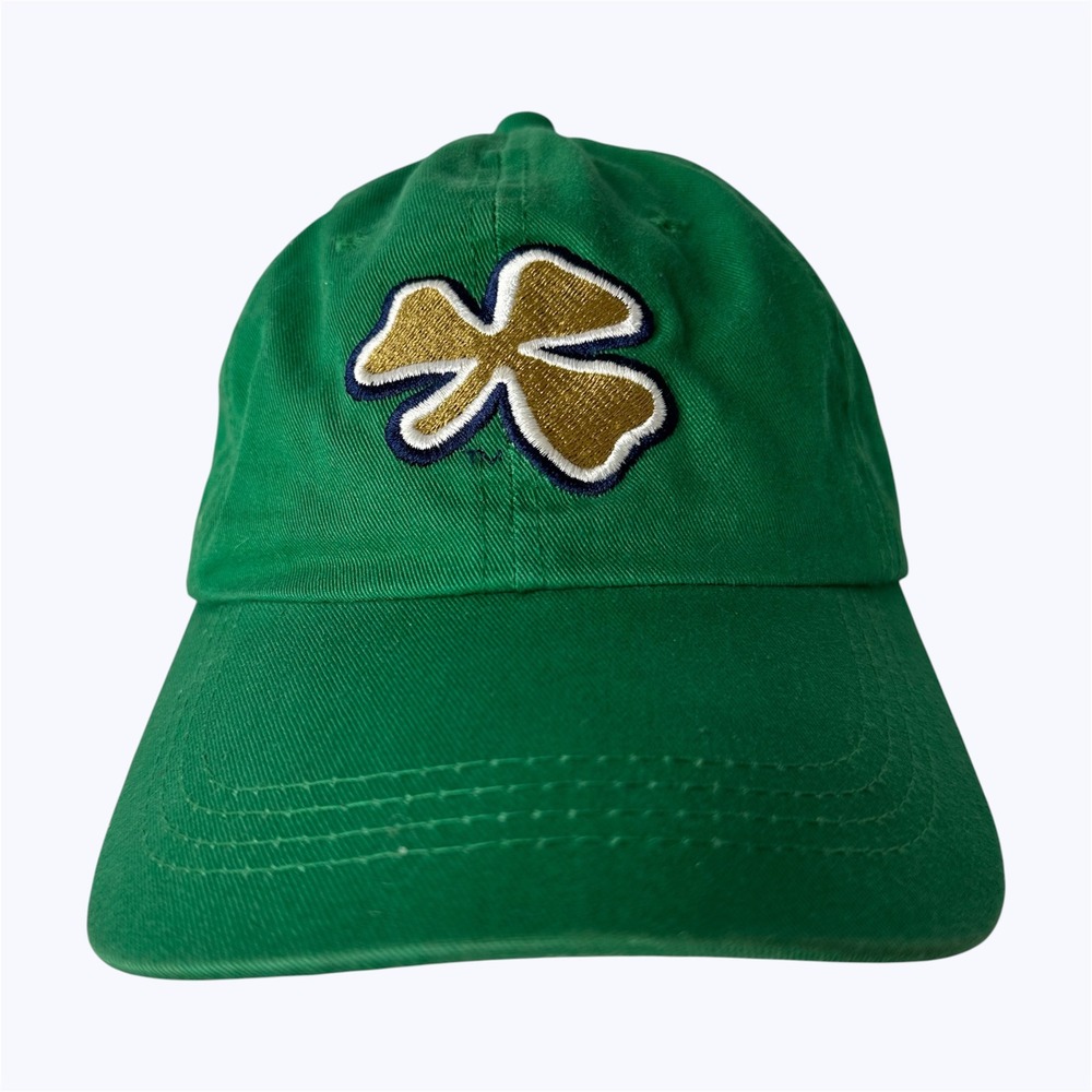 Signatures Notre Dame Hat Cap Strapback Irish Green Embroidered Shamrock Dad